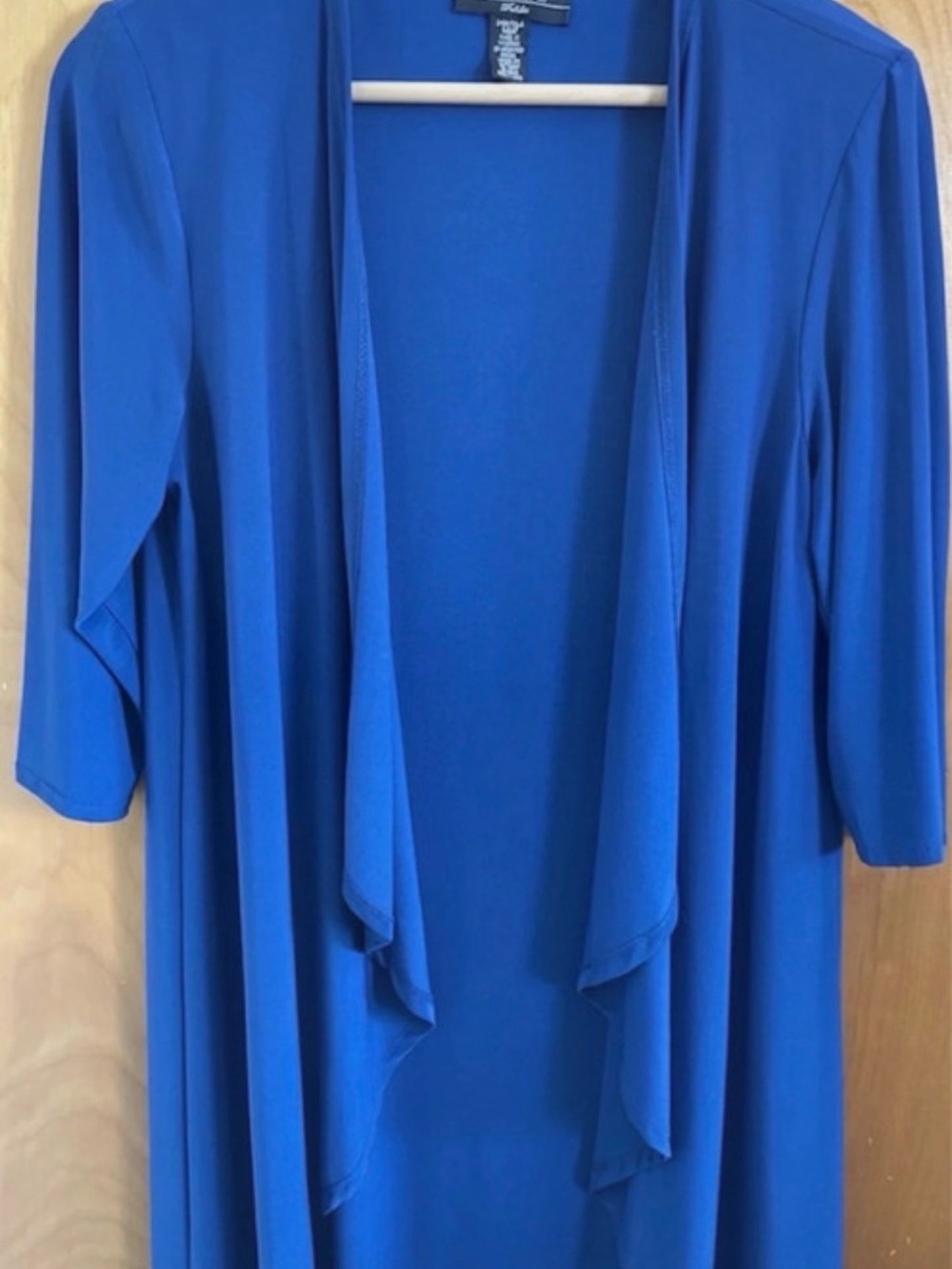 R&M Richards Deep Teal Draped Open-Front Cardigan